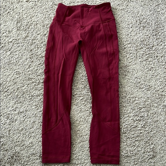 Lululemon All the Right Places High Rise Red Maroon Leggings - Picture 1 of 6